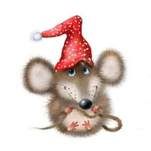 5D Diy Полная квадратная/круглая Алмазная картина красная шляпа мышь мозаика Вышивка крестом Алмазная вышивка новогодний декор подарки Диамант