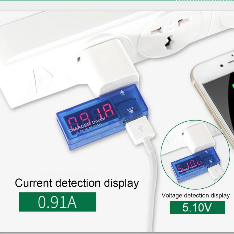 Junejour USB измеритель напряжения тока ЖК-экран мини портативный креативный Телефон тестер напряжения доктор мобильное зарядное устройство детектор