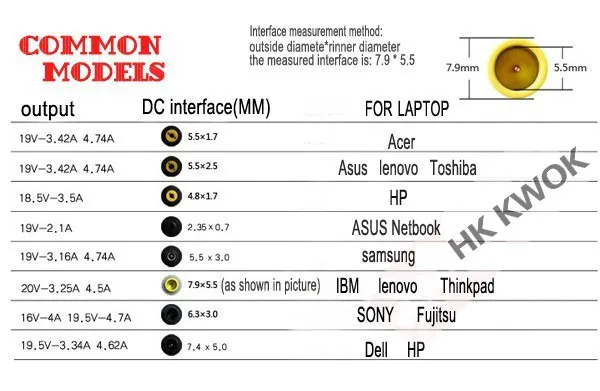 19V 3.42A 5,5X2,5 мм адаптер переменного тока питания для ноутбука ASUS Зарядное устройство a3 a6000 f3 x50 x55 A3 A8 F6 F8 F83CR X50 X550V V85 A9T K501 K50IJ K50i K52F