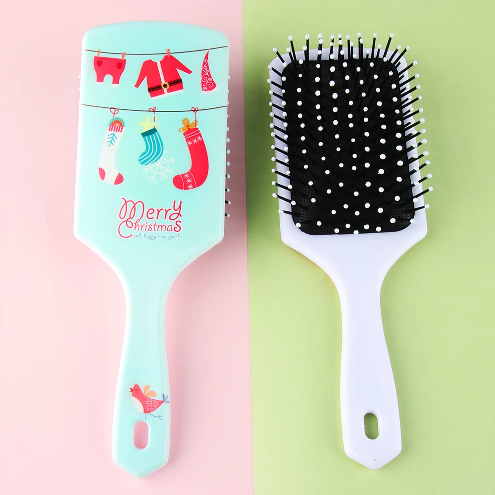 

1 PC Cute Massage Comb Christmas Anti-static Hair Brush Shower Wet Hair Brush Salon Four Colors Hair Styling Accessorices