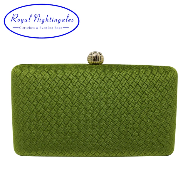 Royal Nightingales Weave Velvet Suede Hard Box Clutch Bags Evening Royal Nightingales Weave Velvet Suede Hard Box Clutch Bags Evening Clutches And Handbags For Womens Green