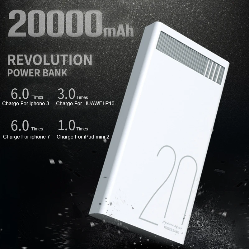 

Remax 2.4A 20000mAh Quick Charge Power Bank Polymer Battery Dual USB Charging for Xiaomi Samsung Tablets 20000 mah Poverbank