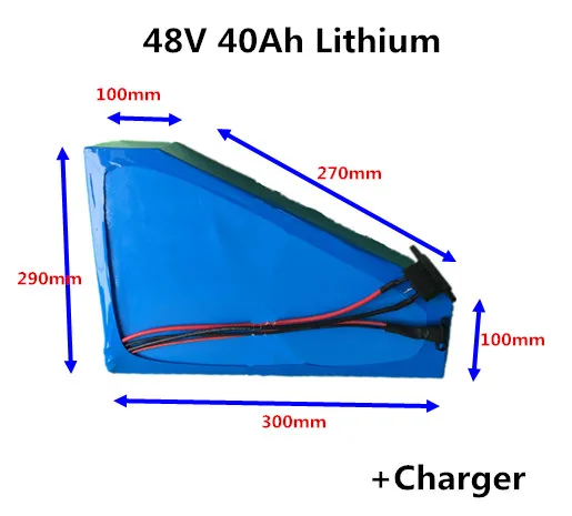 Треугольники 48 V 40Ah литий-ионный аккумулятор с bms для 3000 Вт 2000 электровелосипед Электрический велосипед горный электрический велосипед с крупными покрышками для езды по+ 5A заряда