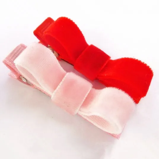 velvet hair bow clips2