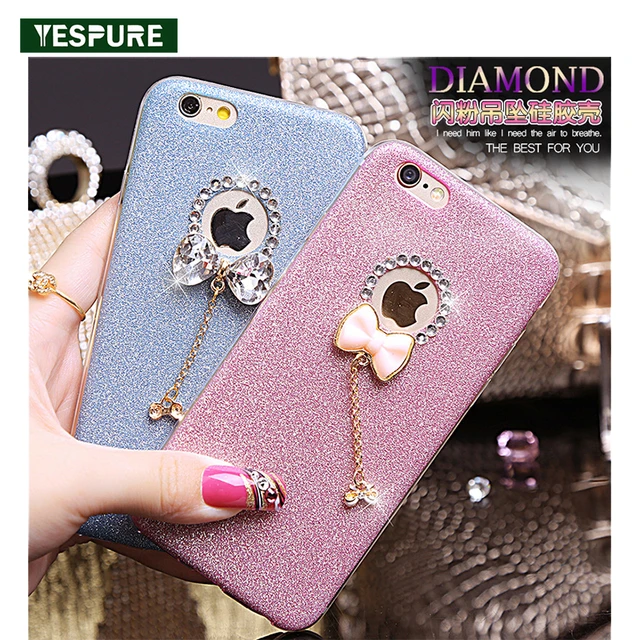 YESPURE Bling Gliter Lovely Bowknot Phone Case Cover Girl for Iphone 6  6Plus Case Lady TPU Soft Cellphone Case for Iphone 7 Plus - AliExpress