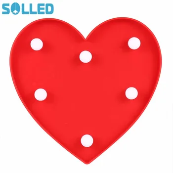 

SOLLED Romantic Marquee Heart Sign Table Lamp Heart LED Night Light LED Hanging Light LED Marquee Heart Home Decor Accents
