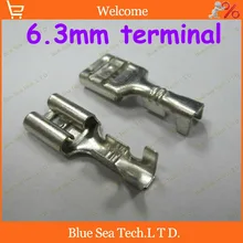 6.3 Latão banhado a estanho feminino Spade terminal Conectores 6.3mm terminais, não isolados Crimp terminal