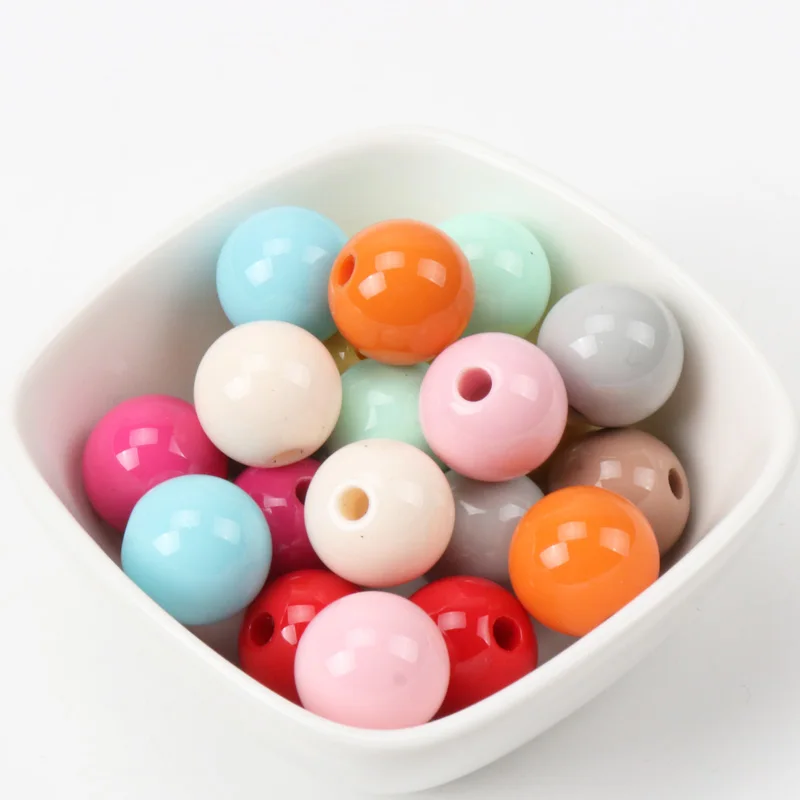 

Candy colors Solid color Acrylic Round Spacer Beads For Jewelry making DIY 16mm 10pcs KL116