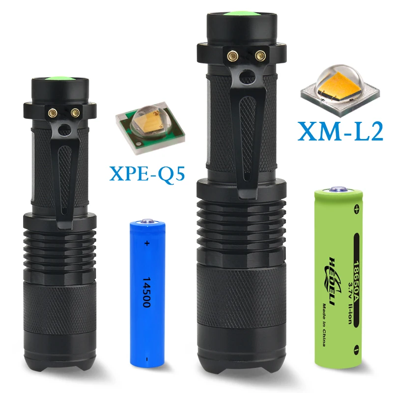 Cree xm l2 5000 люмен мини фонарик светодиодный ручной фонарь 18650 14500 перезаряжаемый