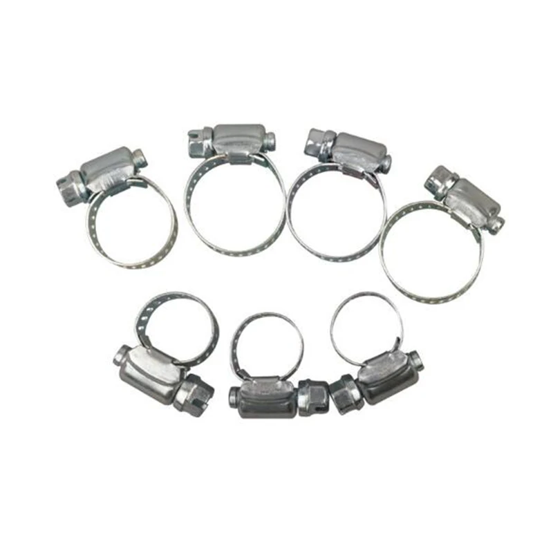 

G1 40pcs Stainless Steel Drive Hose Clamp Tri Clamp Adjustable Fuel Line Pipe Worm Gear Clip Clamp Tube Fasterner Spring Clip