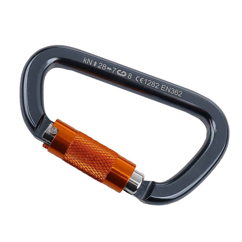 

28KN Aluminum Auto Locking Carabiner D-Ring CE Certification For Mountaineering Rock Climbing Exploring11.5 x 6.7 cm