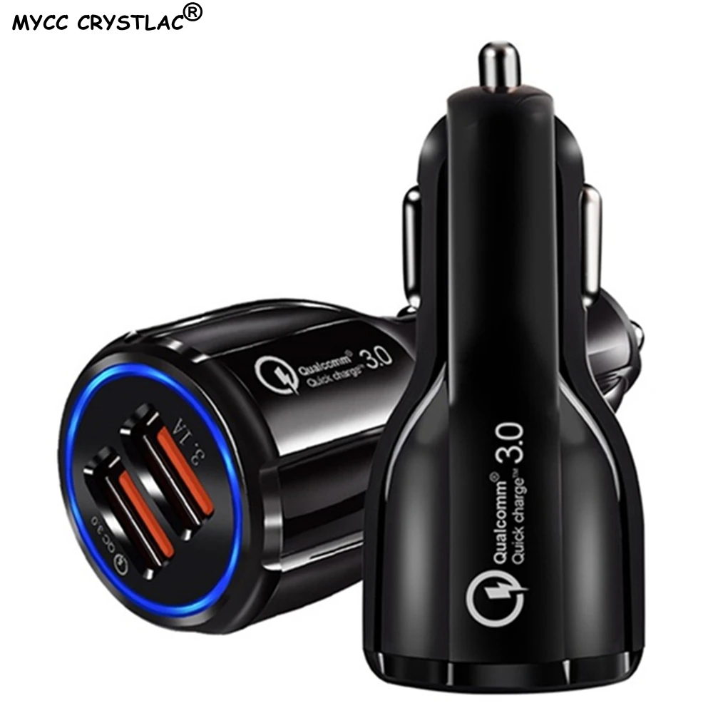 Car USB Charger Quick Charge 3.0 2.0 Mobile Phone Charger 2 Port USB Fast Car Charger For iPhone Samsung Tablet Car-Charger