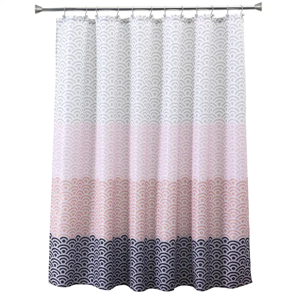 Aimjerry Longer Pink Bathtub Bathroom Shower Curtain Fabric Liner