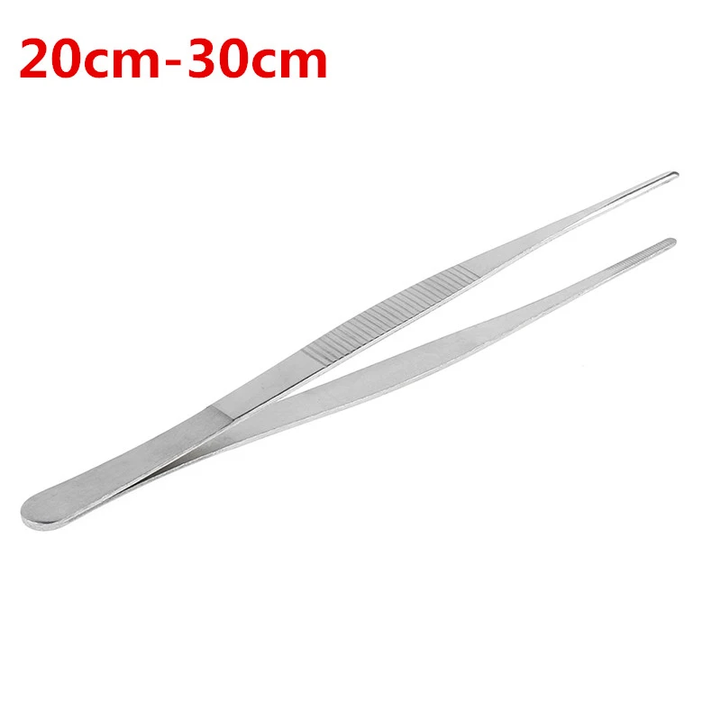 Toothed Tweezers Barbecue Stainless Steel Long Food Clip Straight BBQ Tools