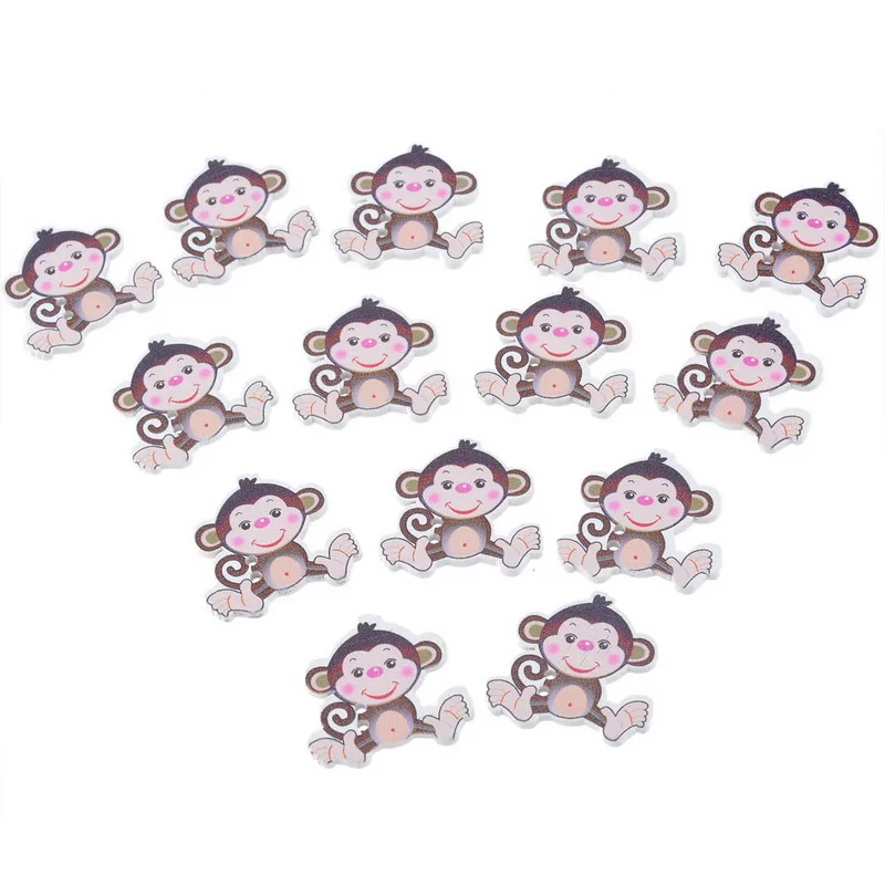 New 50pcs Baby Monkey kid/'s Plastic Buttons Sewing Craft 2 Holes 13mm