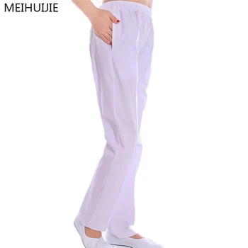 

2019 High Quality Hospital Doctor Women Nurse Pants Medical Pants Dentists Beauty Salon Clinic Double pocket summer Female Pants