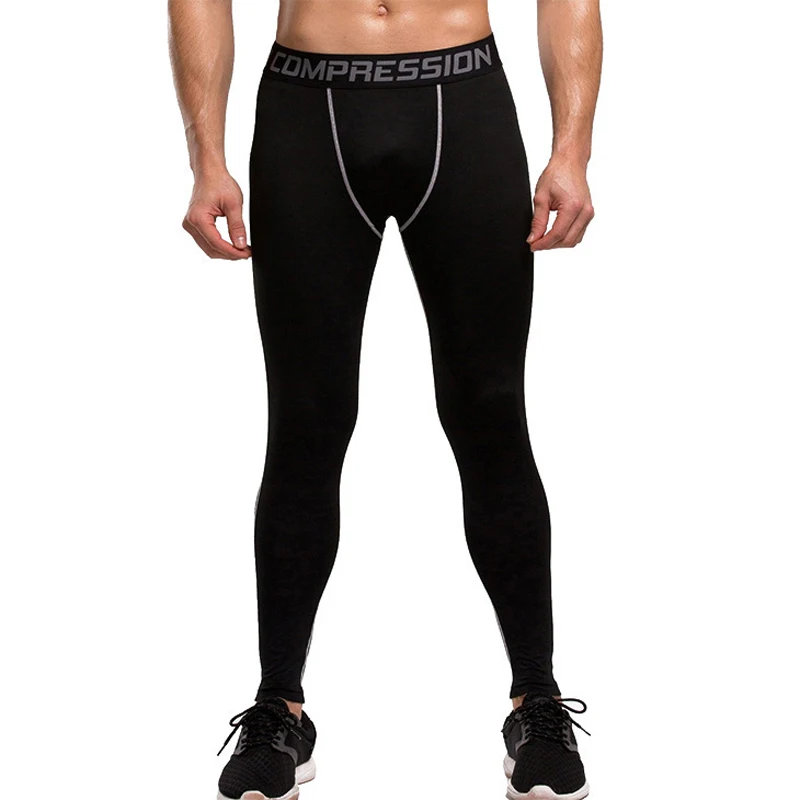 NIBESSER мужские фитнес-плотно прилегающие леггинсы колготки обтягивающие дышащие быстросохнущие мужские эластичные брюки с высокой посадкой брюки осенние - Цвет: Black