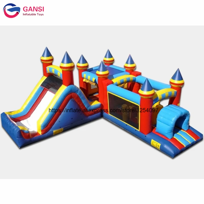 Nice Quality Inflatable Slide Castle Combo,Kids Gift Inflatable Fun Obstacle Course With Slide kus 85mm universal gps speedometer speed gauge with course over ground for boat yachts with red yellow backlight