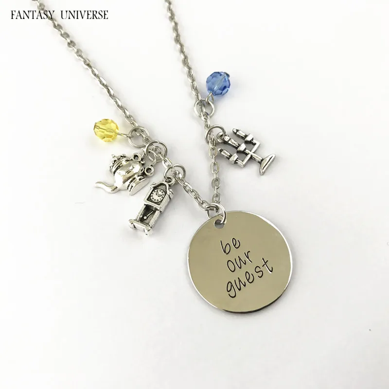 

FANTASY UNIVERSE Freeshipping 1pc Beauty and the Beast charm Necklace MOPUNH01