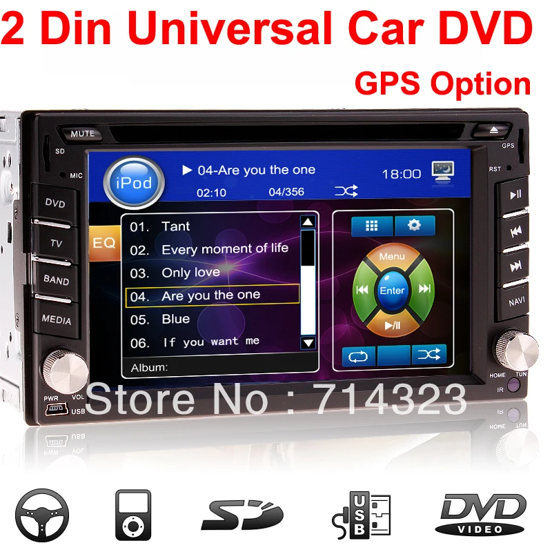 universal 2 two Din 6.2" In Dash Car DVD player GPS