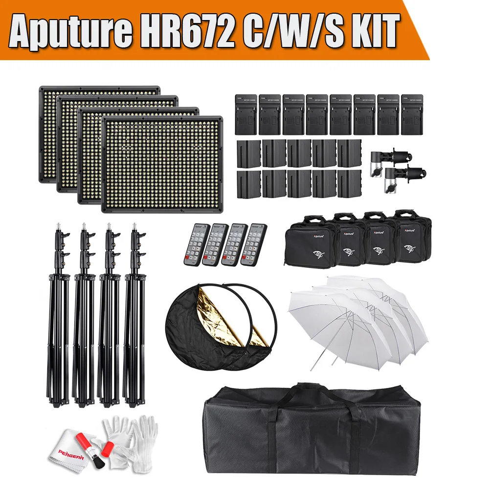 Aputure HR672 Series Kit HR672S + HR672C + HR672W Dimmeable Led Video Light  Panel  CRI 95+ w/ Accessories Kit