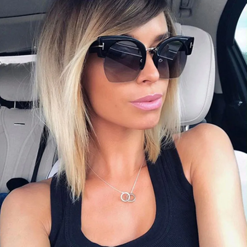 

Rimless Oversized Ladies Square Sunglasses Women Oversized Shades Vintage Brand Designer Silver Mirror Sun Glasses For Female