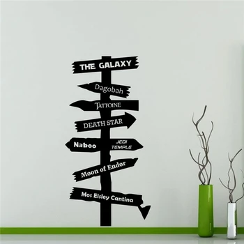 

Road Sign Star Wars Wall Decal Vinyl Sticker Decoration Movie Art Deco Home Decoration Cartoon Letters Living Wall Stickers D488
