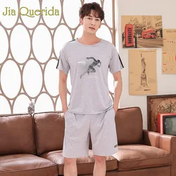 J & Amp; Q Ropa de Dormir Traje de Casa Masculino 2019 Moda de Verano Gris Sólido 100% Algodón Ropa de Dormir de los Hombres 2 Unids Pantalones Cortos Pijama Conjunto J & Amp; Q Ropa de Dormir Traje de Casa Masculino 2019 Moda de Verano Gris Sólido 100% Algodón Ropa de Dormir de los Hombres 2 Unids Pantalones Cortos Pijama Conjunto