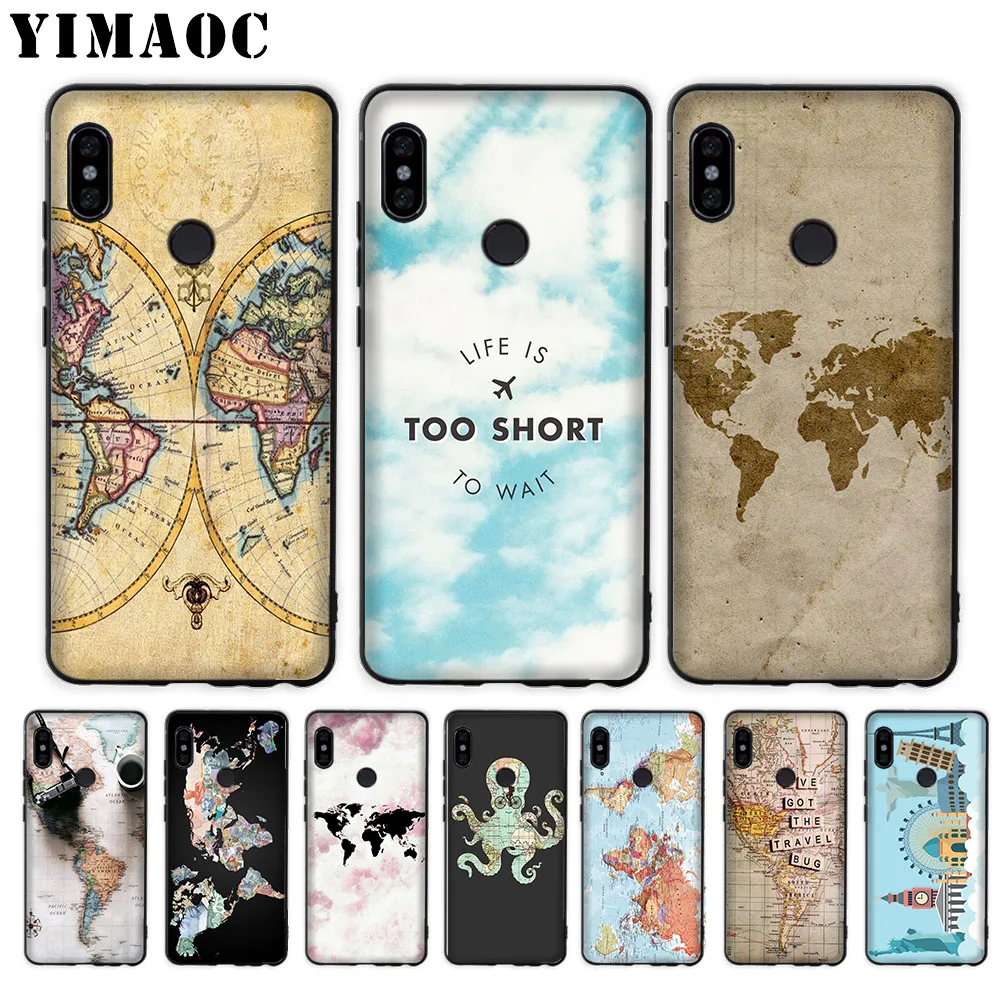 

YIMAOC World Map Travel Plans Soft Case for Xiaomi Mi5 Mi5S Mi6 Mi9 Mi8 Lite SE A1 A2 Lite Pocophone F1 MAX 3