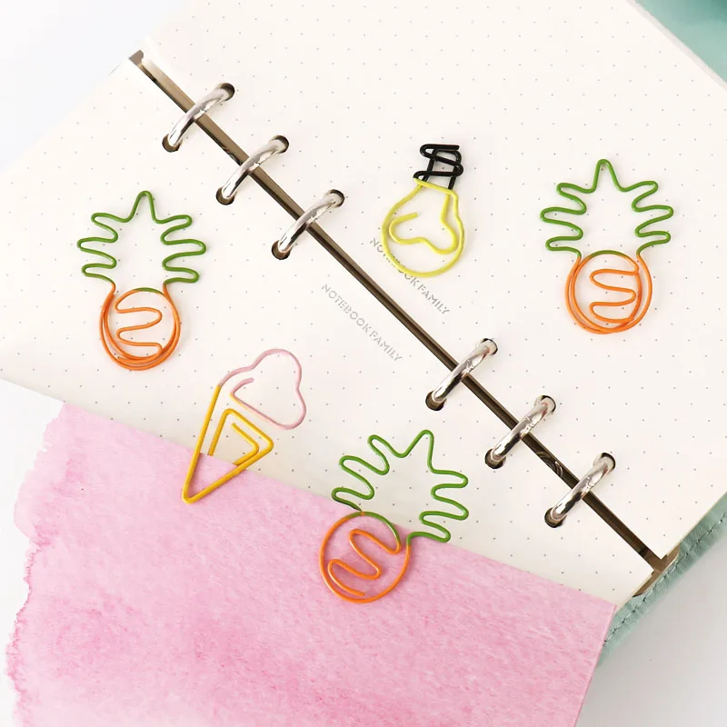 

10 Pcs Pineapple Shaped Paper Clip Bookmark Creative Interesting Bookmark Clip Memo Clip Shaped Paper Clips for Office