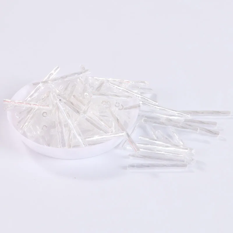 100 pcs Handmade DIY Glass Twisted Tube Jewelry European Embroidery Bead Accessories with 25mm Glass Spiral Tube Length