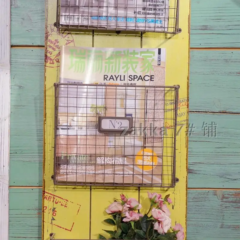 لوفت الأمريكية الرجعية للقيام القديمة الحديد المطاوع جدار خزانة بار مقهى مجلة الرف/رفوف