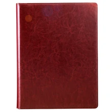 Dark Brown Office Folder A4 Multi-Function Binder Plywood Pu Belt Manager Pin Pin Folder Information Booklet