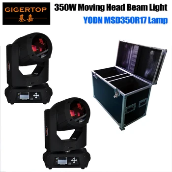 Prijzen Freeshipping 2in1 Flightcase Pack 17R 350 W Beam Moving Head Licht LED Touchscreen 3 Graden Lens Smalle Beam Professionele DJ