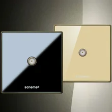 ТВ(спутниковая) порт настенная розетка черный/золотой кристалл Акриловая электрическая розетка