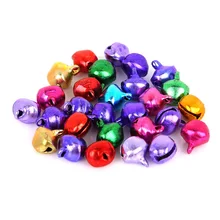Pendentif décoration de noël pour la maison bricolage en fer de couleurs mélangées, cloche Jingle, accessoires artisanaux faits à la main, 6/8MM