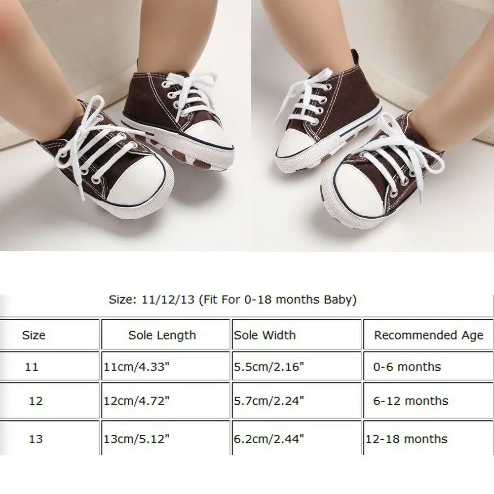New Casual Baby Shoes Baby Boy Girl Anti-slip Soft Sole Crib Casual Canvas Shoes Sneakers 0-18M