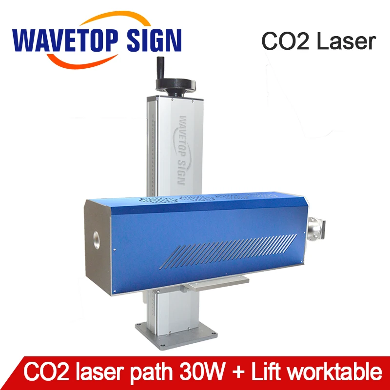 WaveTopSign 30W CO2 Metal Laser Path +Lift Worktable Lift Range 500mm