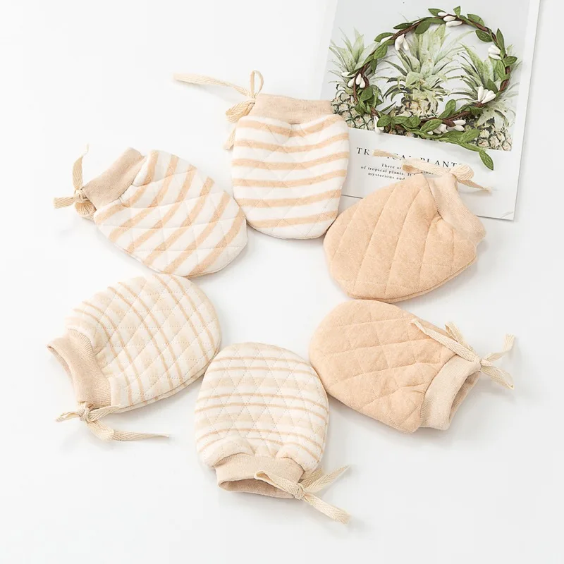 

Winter Baby Gloves 1 Pairs Threaded Port Infant Boys Girls Anti Scratch Newborn Mittens Fabric Gloves Adjustable Thick warm