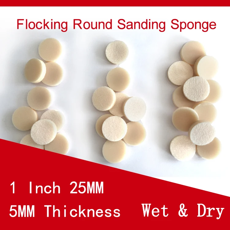 30 Pcs Flocking Round Disc Sanding Sponge Sandpaper 1 Inch 25mm 600-1200 Grit for Polishing & Grinding Power Tools Accessories