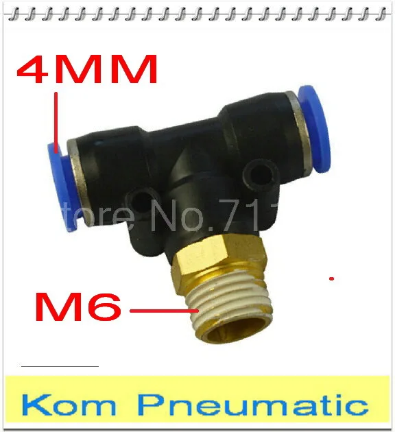 

10pcs/lot Free Shipping APB PB 4-M6 Pneumatic 4mm Tube Push In M6 Thread Air Fitting Joint Connector 3 Way Male Branch Tee