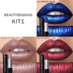 BeautyBigBang 3 шт./компл. матовая помада для Для женщин металлик макияж губ maquiagem косметический пигмент губы телесного цвета batom помада