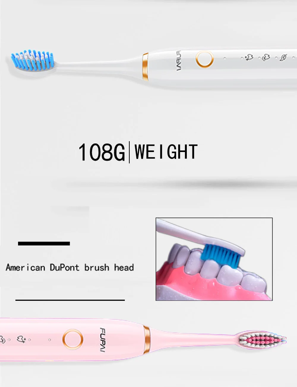 Deep Clean 10 DuPont heads Sonic Electric Toothbrush 31000 times/min Ultrasonic Whitening Teeth USB Oral Hygiene timer