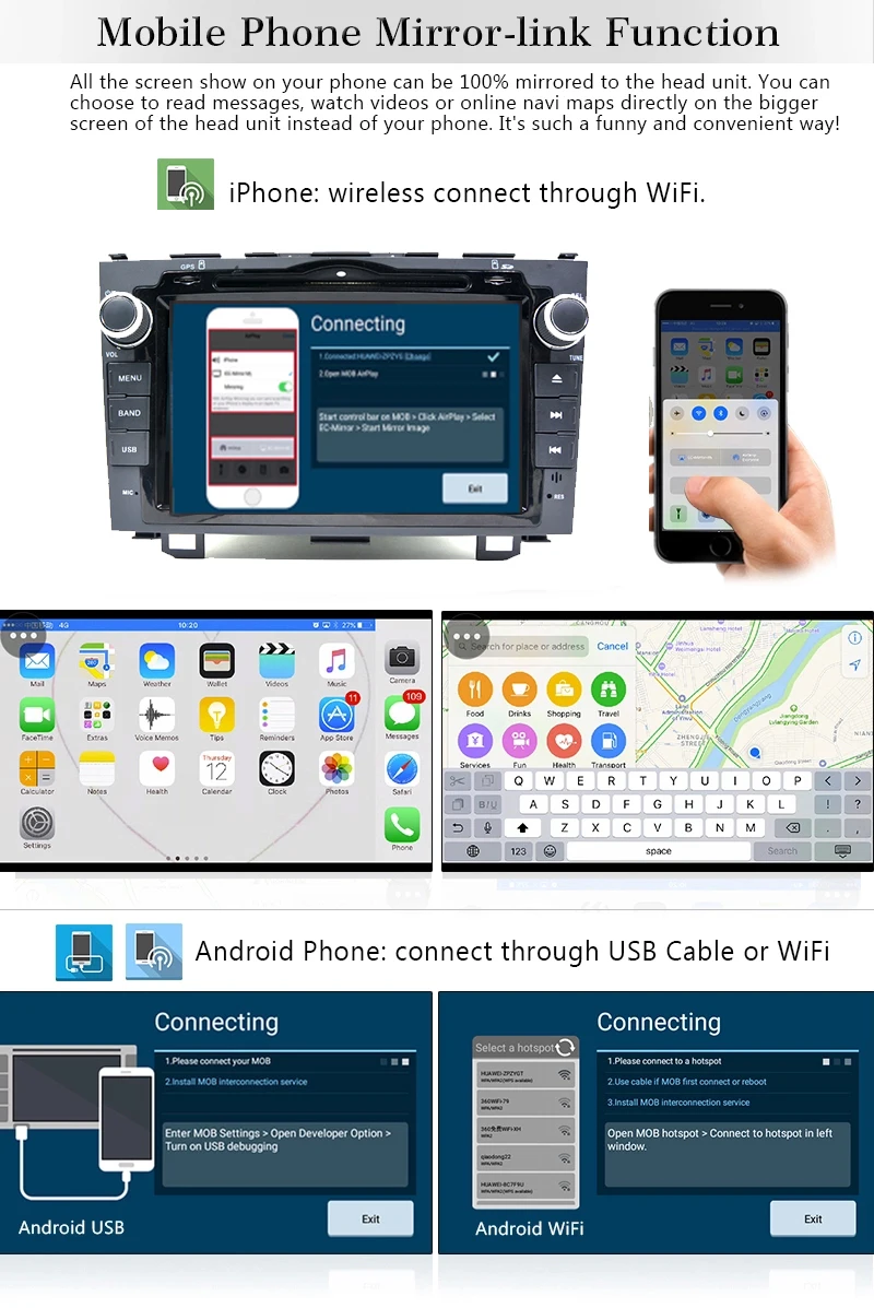 Sale 2din 9" Quad Core 1+16G Android 8.1 Car Stereo Radio DVD Player with BT Wifi HD 1024*600 MirrorLink for Toyota Prado 2004-2009 3