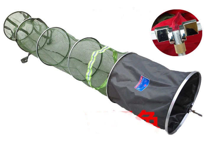 Folding Stainless Steel Fishing keep net Collapsible Fish Nets 2m