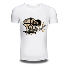 DY-85 Punk Music Style 3D Printer Mens T-shirts Trendy Leisure Baritone Tee shirts White New Tshirts Oversized M-3XL