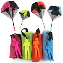 1 Pcs Parachute Educacional das Crianças Mão Jogando Paraquedas de Brinquedo Para Crianças Com a Figura do Soldado Ao Ar Livre Esportes Diversão Jogar Jogo