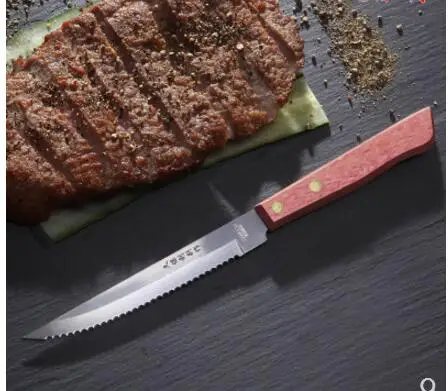 Деревянная ручка Обеденный нож для стейка нож зубчатый нож
