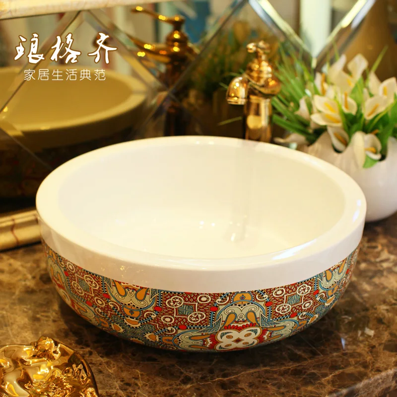 Lang Qi lattice basin on the stage of Jingdezhen ceramic bathroom wash basin , art basin. Lang Qi lattice basin on the stage of Jingdezhen ceramic bathroom wash basin , art basin.