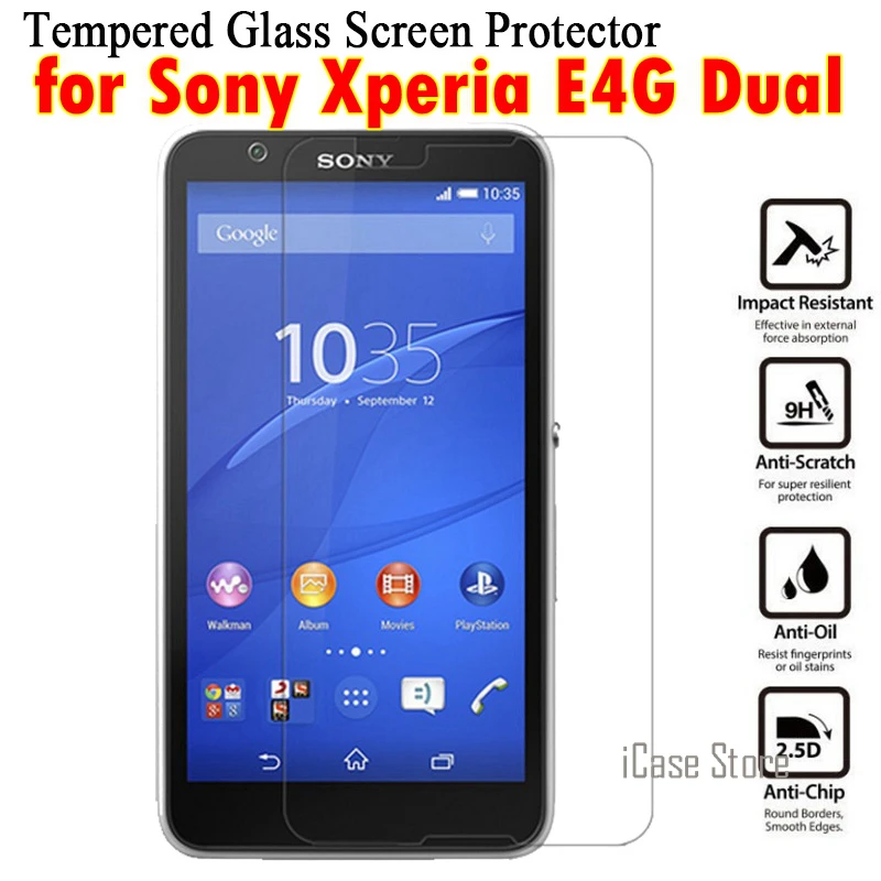 

9H Premium Tempered Glass For Sony Xperia E4G Dual Screen Protector Film For Sony E4 G E2003 E2006 E2033 E2043 E2053 E 2003 2003